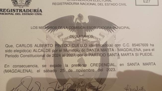 Registraduría Carlos Pinedo