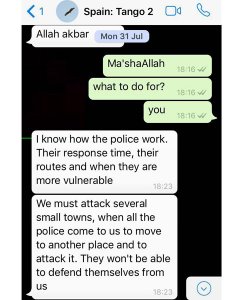 Cuarta captura de la conversación entre espías y Younes Abouyaaqoub.