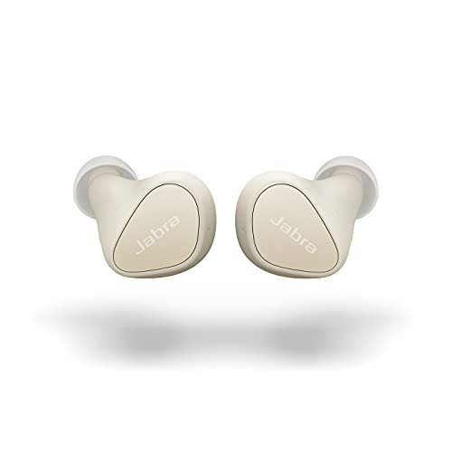 Jabra Elite 3 Auriculares Inalámbricos Bluetooth - Realmente Inalámbricos con aislamiento del ruido - 4 micrófonos - Graves intensos - Sonido a medida y modo mono - Beige claro