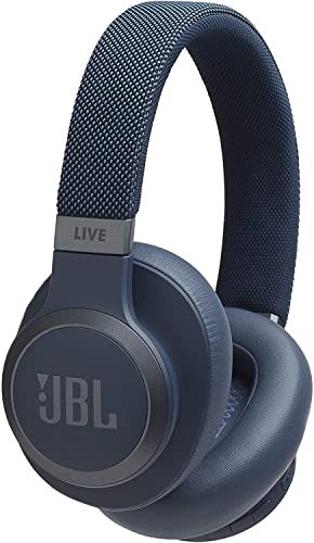 JBL LIVE 650BTNC Auriculares supraaurales inalámbricos en blanco, con cancelación de ruido Bluetooth, batería de larga duración e integración con Alexa, escucha música y teléfono mientras viaja, azul