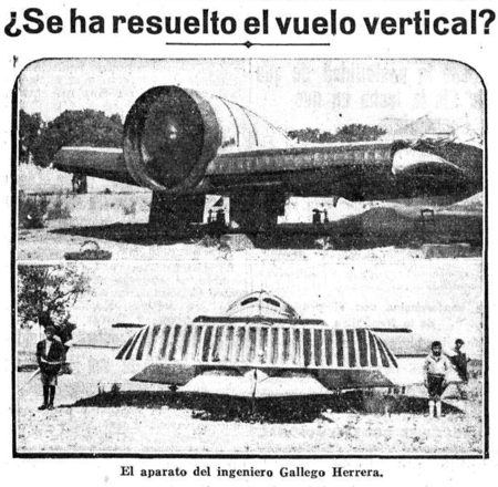 Aerogenio Avion Inventado Por El Ingeniero Gallego Herrera 1935