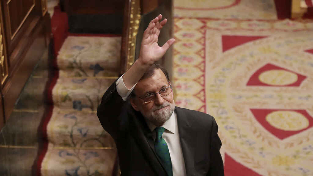 Mariano Rajoy se despide del Congreso de los Diputados tras la moción de censura.