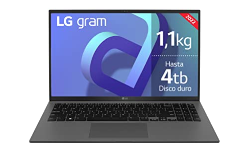 LG gram 15Z90Q - Portátil Ultraligero de 39,6cm (15") FHD 16:9 IPS (1,kg, autonomía 17,5h. Intel EvoTM i7 12ª Gen., Iris Xe, 16GB RAM, 512GB SSD NVMe, Windows 11 Home) Plata - Teclado Español