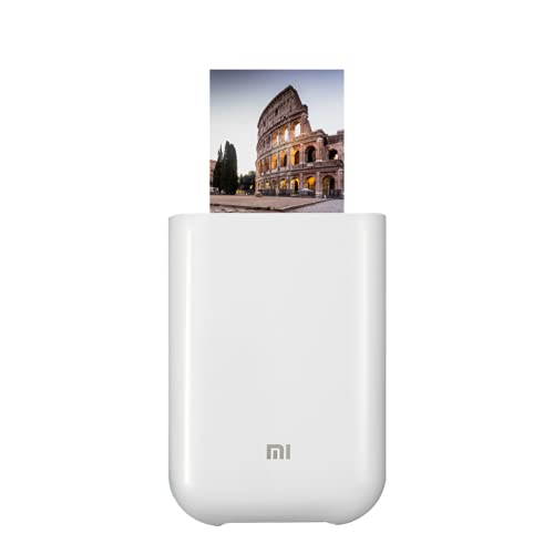Xiaomi Mi Portable Photo Printer, Impresora Laser Portátil, Papel fotográfico Brillante, Impresión térmica, Conexión Bluetooth/USB/WLAN, Blanco, Versión Italiana