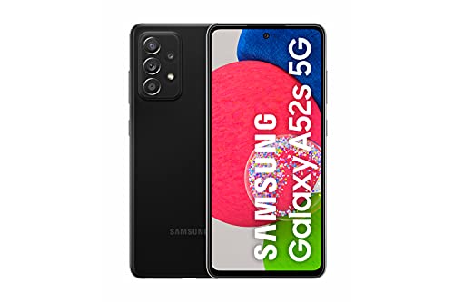 Samsung Smartphone Galaxy A52s 5G con Pantalla Infinity-O FHD+ de 6,5 Pulgadas, 6 GB de RAM y 128 GB de Memoria Interna Ampliable, Batería de 4500 mAh y Carga Superrápida Negro(Version ES)