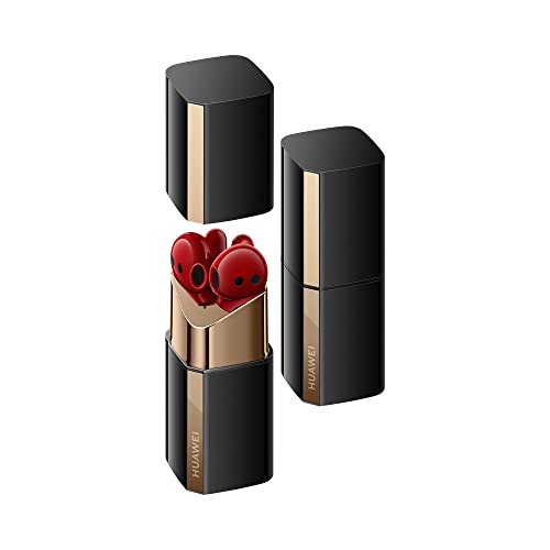 HUAWEI FreeBuds Lipstick,auriculares inalámbricos Bluetooth con cancelación activa de ruido 2.0,estuche de carga con cable de acero inoxidable,auriculares Triple-Mic de sonido de Alta resolución, rojo