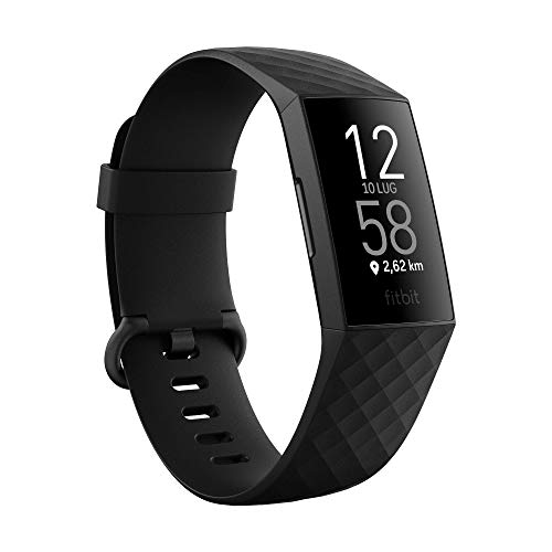 Rastreador de actividad física Fitbit Charge 4 con GPS, seguimiento de natación y batería de hasta 7 días de duración, color negro