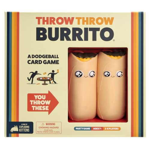Throw Throw Burrito by Exploding Kittens - Card Games for Adults Teens & Kids - Fun Family Games - A Dodgeball Card Game