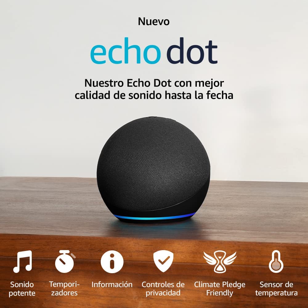 Nuevo Echo Dot (5.ª generación, modelo de 2022) | Altavoz inteligente con Alexa | Antracita