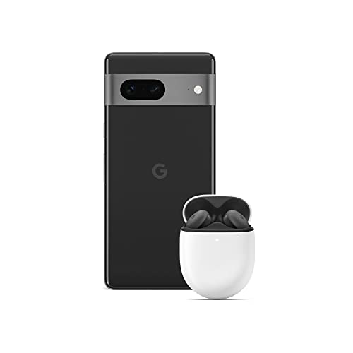 Google Pixel 7 - Smartphone 5G Android Libre con Objetivo Gran Angular y batería de 24 Horas de duración - 128GB, Obsidiana + Pixel Buds A-Series, Carbón