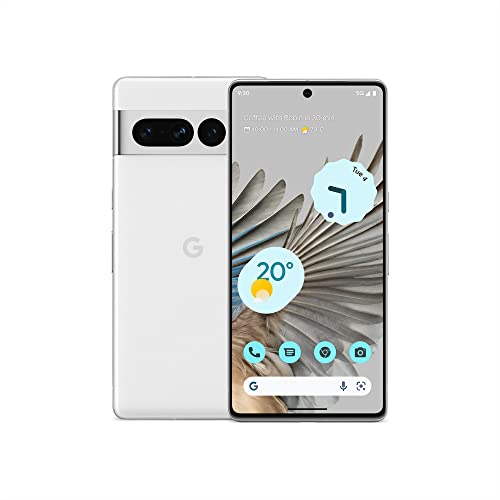 Google Pixel 7 Pro - Teléfono móvil 5G Android libre con teleobjetivo, objetivo gran angular y batería de 24 horas de duración - 128 GB, Nieve