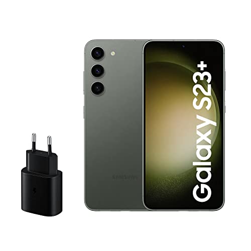 SAMSUNG Galaxy S23+, 256GB + Cargador de 45W - Smartphone Android, Batería de 4700 mAh, Smartphone Desbloqueado, Color Verde (Versión Española)