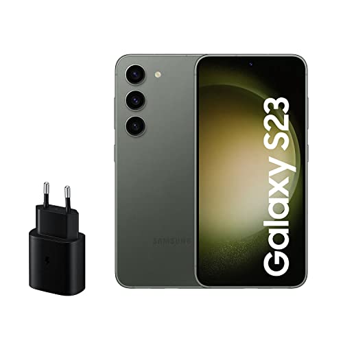SAMSUNG Galaxy S23, 256GB + Cargador de 45W - Smartphone Android, Batería de 3900 mAh, Smartphone Desbloqueado, Color Verde (Versión Española)