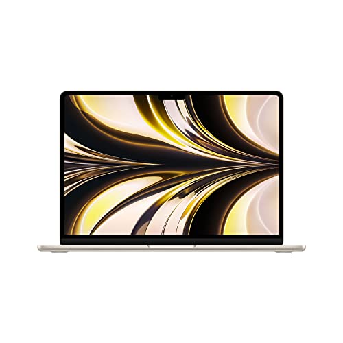 Apple 2022 Ordenador Portátil MacBook Air con chip M2 de Apple: pantalla Liquid Retina de 13,6 pulgadas, 8GB de RAM, 256 GB de almacenamiento SSD, teclado retroiluminado, color Blanco estrella