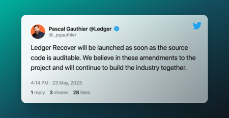 Tweet By Pascal Gauthier Ledger