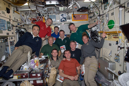 Sts 135 And Expedition 28 Crews In The Zvezda Service Module