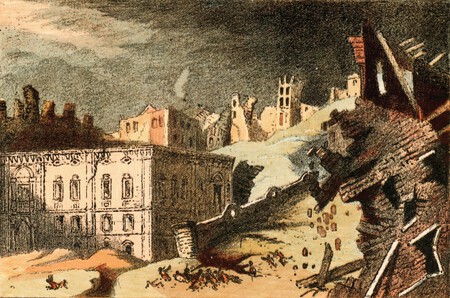 Ilustración del maremoto en Lisboa de 1755.