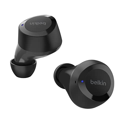 Belkin auriculares True Wireless SoundForm Bolt, inalámbricos con 28 horas de autonomía y modo mono, resistencia IPX4 frente al agua y el sudor, Bluetooth, micrófono, para iPhone, Galaxy y otros