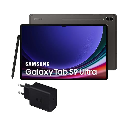 Samsung Galaxy Tab S9 Ultra, 1 TB, WiFi + Cargador 45W - Tablet Android, Ranura MicroSD, S Pen Incluido, Gris (Versión Española)