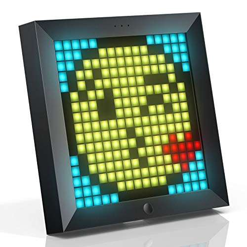Divoom Pixoo - Marco de Fotos Digital con Control de luz de Ambiente - 8,6 Pulgadas - Reloj Inteligente LED de Escritorio/Pared - Lámpara Decorativa para Sala de Juegos - Decoración del hogar